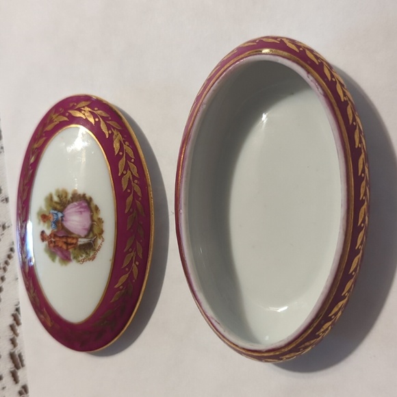 Limoges France trinket box oval - Picture 4 of 10